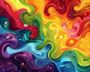 Fototapeta premium Vibrant Swirling Patterns A Stunning Marbled Art Abstract