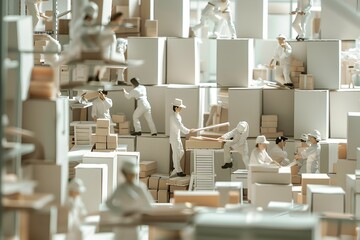 Synchronized Teamwork in Industrial Assembly A Surreal Dream Image