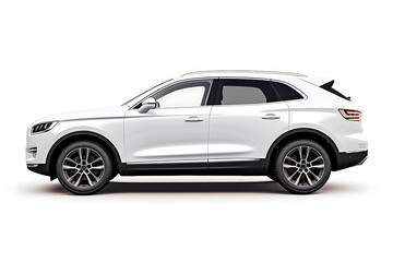 Obraz premium Parked outside modern building luxury white car