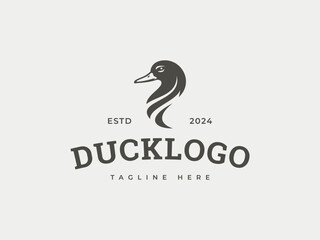 duck logo vector illustration. duck head logo template