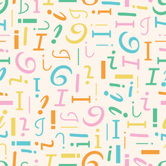 Letter I Alphabet seamless pattern playful decorative repeat backdrop background colorful decoration wrapping paper initial baby