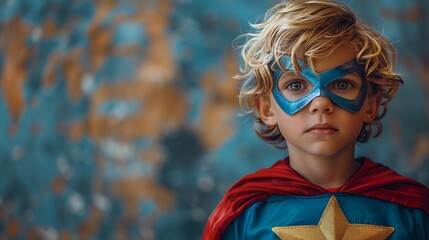 a brother's day superhero theme on a bright cyan background