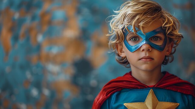 a brother's day superhero theme on a bright cyan background