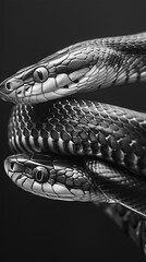 Naklejka premium Black and white snake 