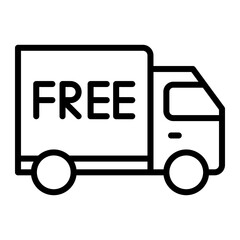 Free Delivery Vector Line Icon Design