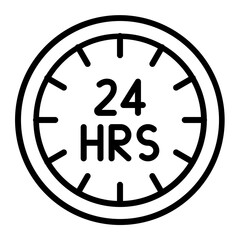Hours Vector Line Icon Design