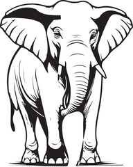 elephant illustration vector silhouette isolated on background for kids books drawing books 