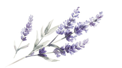 Naklejka premium A bunch of vibrant purple lavender flowers isolated on a white background