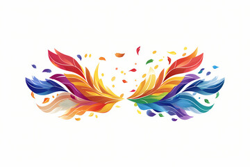 Obraz premium colorful symbol of Pride month on white background