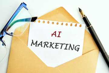 Investment and trading in artificial intelligence concept. AI MARKETING text an inscription on a...