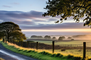 sunrise over the river