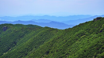 Naklejka premium Beautiful summer scenery of Gajisan Mountain in Korea