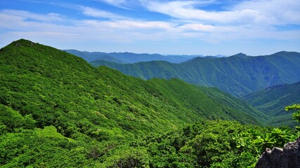 Obraz premium Beautiful summer scenery of Gajisan Mountain in Korea