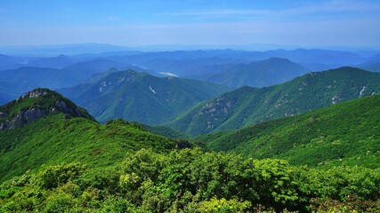 Obraz premium Beautiful summer scenery of Gajisan Mountain in Korea