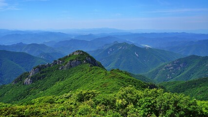 Obraz premium Beautiful summer scenery of Gajisan Mountain in Korea