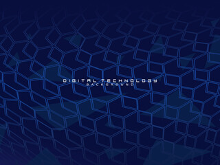 Obraz premium Futuristic blue background digital technology, cyber nano information, abstract communication, future technology data innovation, internet network speed connection.
