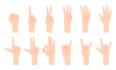 Set of hand gesture arm wrist diffrent gesture icon design illustration