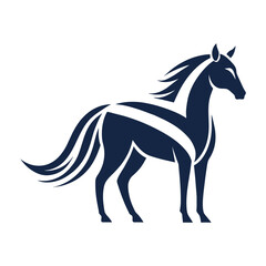 Fototapeta premium horse silhouette isolated on white -vector illustration