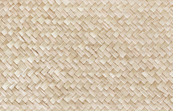 Pattern of old reed weaving mat with vintage style for background and design art work.