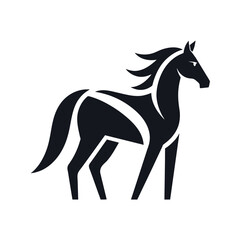 horse silhouette  on white background vector illustration
