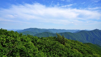 Beautiful summer scenery of Gajisan Mountain in Korea