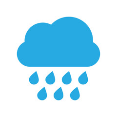 Rain icon in trendy flat style. Cloud rain symbol for your web site design, logo, app, UI. Modern forecast storm sign.
