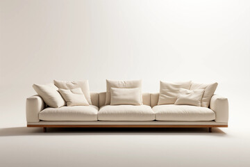 Elegant white sofa isolated on white background 3D rendering
