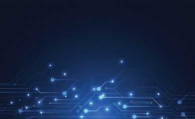 Abstract background with technology circuit board texture. Electronic motherboard illustration. Communication and engineering concept. Vector illustration