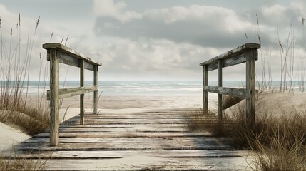 Obraz premium Wood pier on the beach