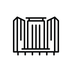 Black line icon for company 