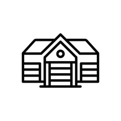 Black line icon for garage 