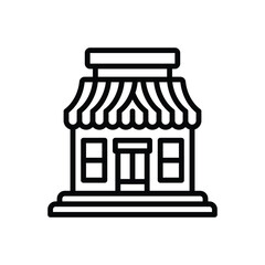 Black line icon for shop 