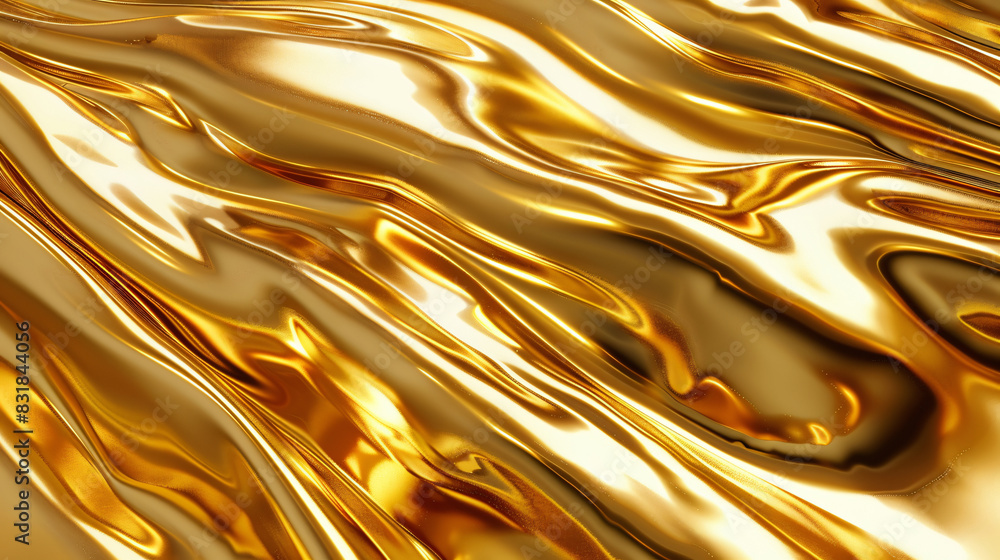 Poster golden liquid texture for background and design with copy space text for website and social media