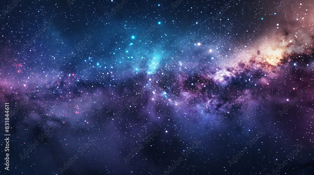 Wall mural milky way galaxy with stars and nebulae for space and astronomy with copy space text for space and a