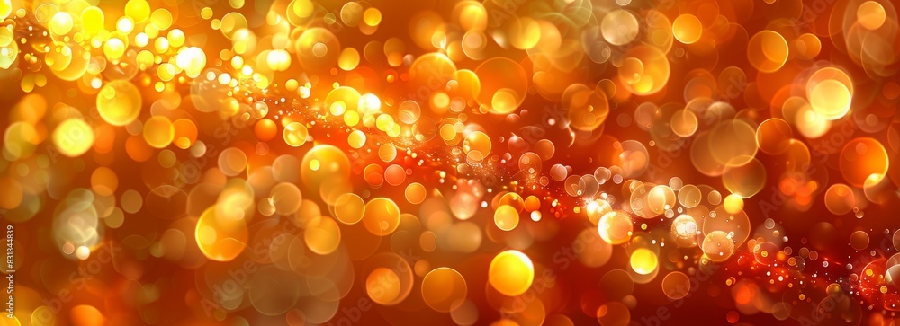 Poster glowing particle dots with colorful dots in abstract background, concept of light shining sparkling 