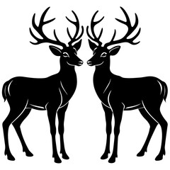 design-a-pair-of-deer-silhouettes-facing-each-othe