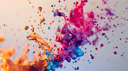 Fototapeta premium A collision of ink splatters frozen in mid-air, capturing the chaos of creation