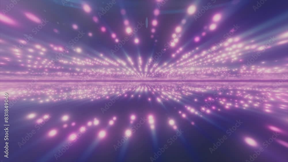 Poster abstract purple glowing energy hi-tech lines and digital particles tunnel with bokeh effect backgrou