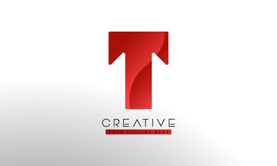 Letter T logo from abstract shapes. Colorful monogram sign logotype. Vector illustration.