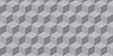 Seamless abstract Black and gray background from cubes and lines. Geometric tiles and mosaic creative stylish seamless pattern block cube background. minimal hexagon Cubes mosaic shape vector design.