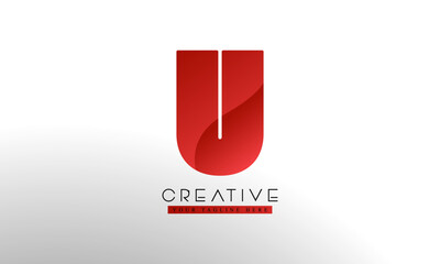 Letter U logo from abstract shapes. Colorful monogram sign logotype. Vector illustration.