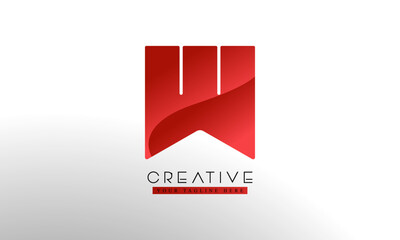 Letter W logo from abstract shapes. Colorful monogram sign logotype. Vector illustration.