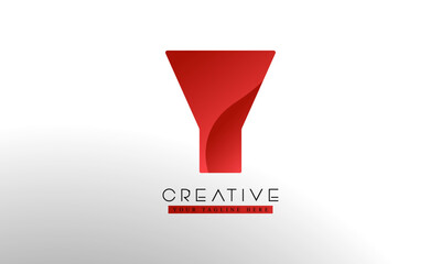 Letter Y logo from abstract shapes. Colorful monogram sign logotype. Vector illustration.