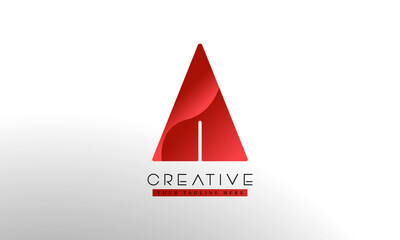 Letter A logo from abstract shapes. Colorful monogram sign logotype. Vector illustration.