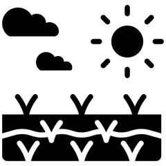 rice field solid icon