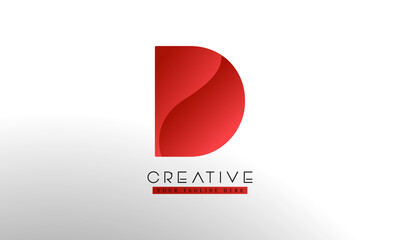 Letter D logo from abstract shapes. Colorful monogram sign logotype. Vector illustration.