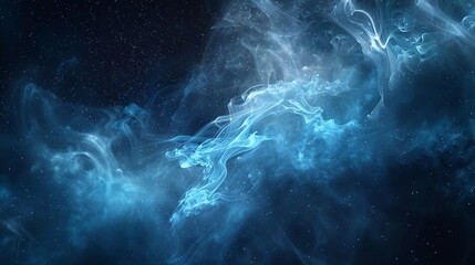 Celestial azure smoke symbolizes infinity and imagination in dynamic blends.