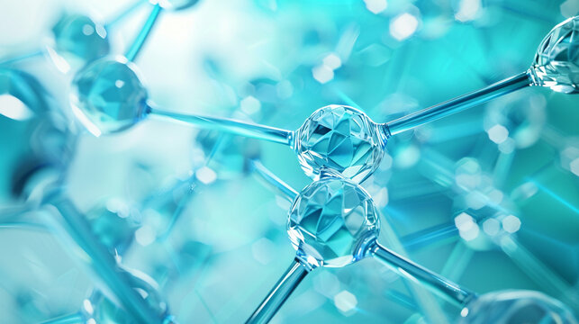 Aquamarine structure emphasizes vitality, suitable for scientific conference banners.