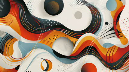 Abstract backgrounds with circles, curved lines and other fluid shapes create dynamic compositions. Their energetic movement and harmonious combination of shapes give them a unique character.