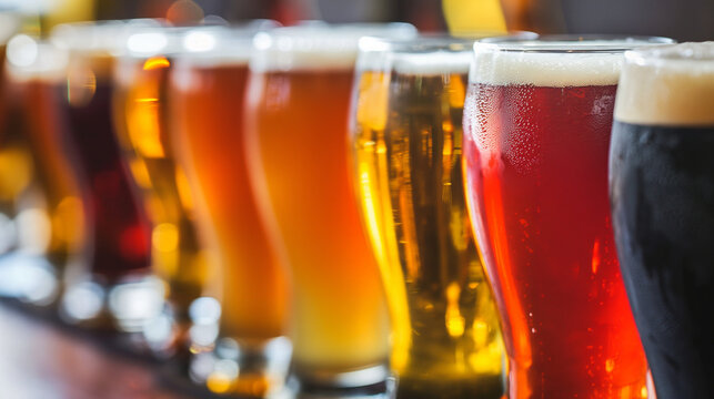 Tag des Bieres am 02. August ist Welttag des Biers Bier auf dem Tresen in der Kneipe f&uuml;r Alt und Jung isoliert mit Holzbrett Platz f&uuml;r Text Marketing zum Biertag Generative AI